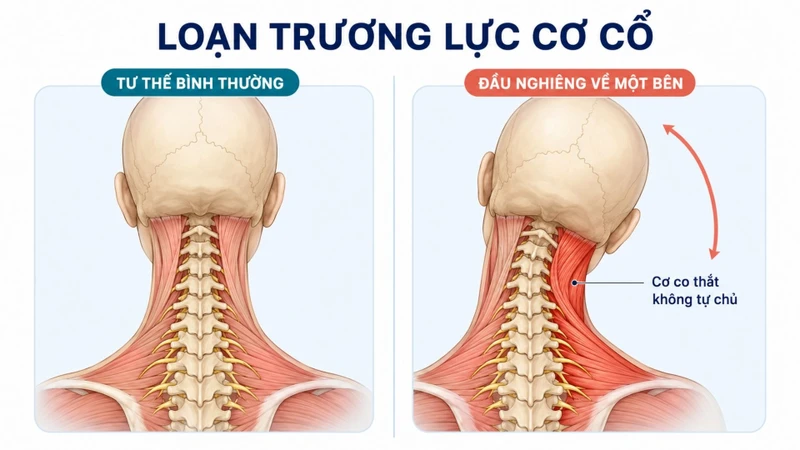 Loạn trương lực cơ là một dạng rối loạn vận động đặc trưng bởi sự co cơ vùng cổ không chủ ý