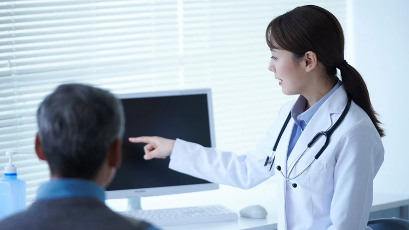Bác sĩ giải thích cho người bệnh về diễn biến hồi phục sau mổ hội chứng ống cổ tay