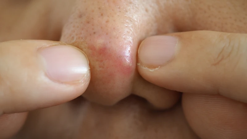 Sờ tay lên mũi thường xuyên và nặn mụn sai cách khiến mụn bùng phát