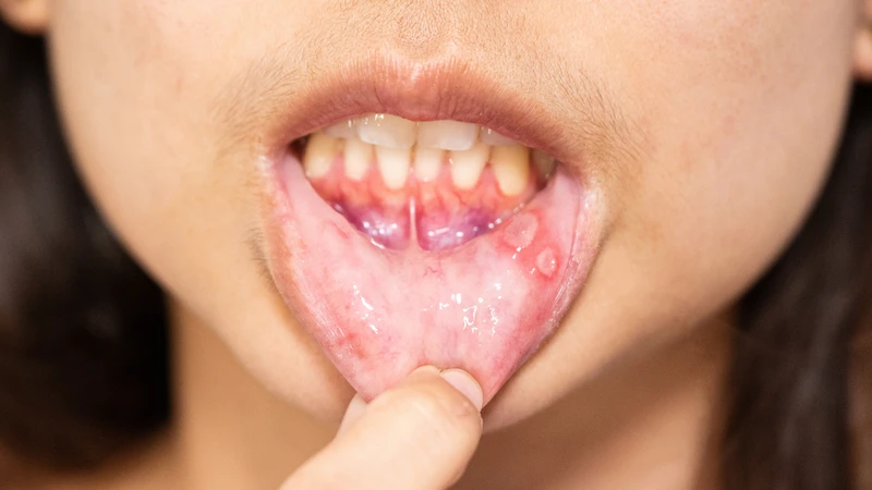 Mụn nước trong miệng có thể do kích ứng, virus hoặc tổn thương niêm mạc