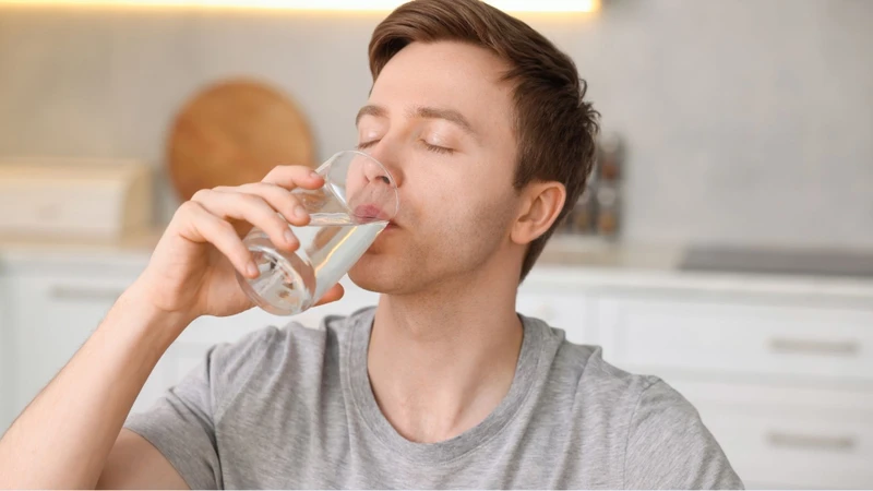 Uống đủ nước giúp hạn chế cảm giác khô miệng