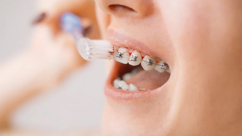 Mảng bám thức ăn thừa tích tụ kéo dài gây viêm nướu với các biểu hiện như nướu sưng đỏ, chảy máu khi đánh răng