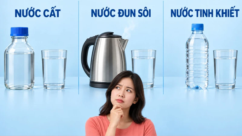 Cần phân biệt nước cất, nước đun sôi và nước tinh khiết
