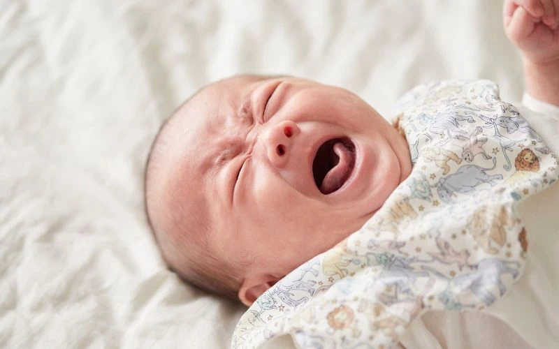 Trẻ sốt mọc răng thường rất khó chịu, hay quấy khóc, khó ngủ
