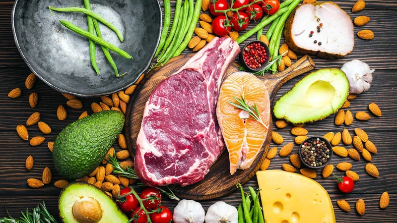 Thực đơn khoa học với rau xanh, trái cây, thực phẩm giàu dinh dưỡng hỗ trợ da khỏe, giảm nguy cơ mụn tái phát