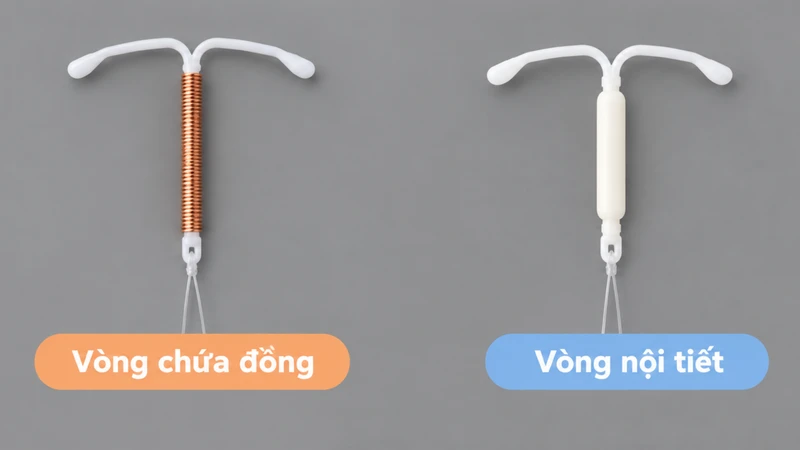 Hai loại vòng tránh thai phổ biến là vòng chứa đồng và vòng nội tiết