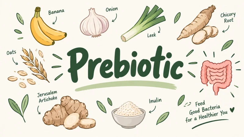 Phần lớn prebiotic trong chế độ ăn là các loại carbohydrate khó tiêu hoặc chất xơ được lên men bởi hệ vi sinh vật đường ruột