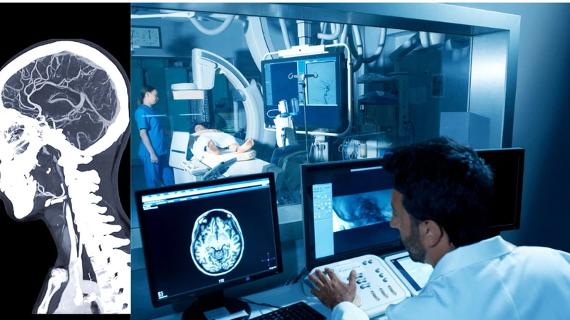 Chụp CT mạch máu não sử dụng tia X kết hợp với máy tính để tạo ra hình ảnh chi tiết của hệ thống mạch máu trong não