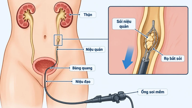 Các kỹ thuật tán sỏi có đường tiếp cận và cách phá sỏi khác nhau