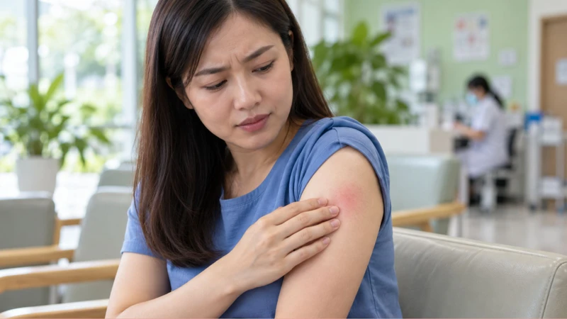 Sưng tại vị trí tiêm có thể là phản ứng thường gặp sau khi tiêm vắc xin chứa thimerosal
