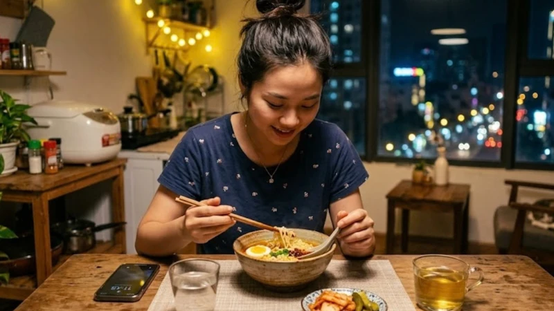 Ăn khuya, giảm vận động và dùng thiết bị điện tử có thể làm tăng nguy cơ tăng cân