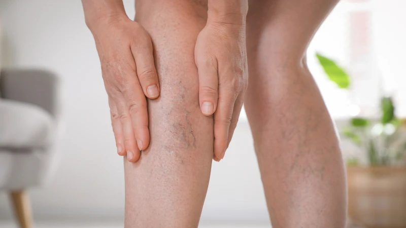 Các mạch máu nhỏ nổi rõ dưới da