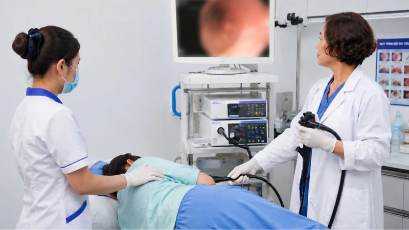 Nội soi giúp xác định vị trí tổn thương và thực hiện biện pháp cầm máuNội soi giúp xác định vị trí tổn thương và thực hiện biện pháp cầm máu