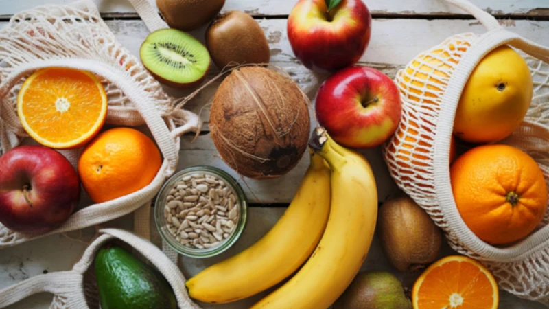 Các loại trái cây nhiều chất xơ có thể kể tới như bơ, ổi, táo, lê, chuối, kiwi, bưởi, dâu tây, mâm xôi và chà là.
