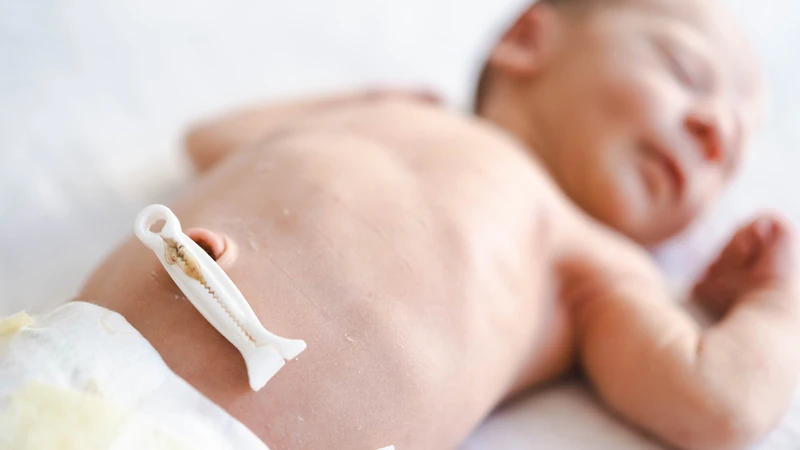 U hạt rốn thường là khối mô hồng ẩm xuất hiện sau khi cuống rốn rụng vài ngày