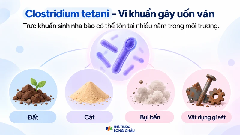 Uốn ván liên quan đến vi khuẩn Clostridium tetani