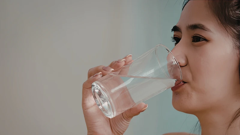 Uống nhiều nước khi ăn giúp hệ tiêu hóa hoạt động tốt và tạo cảm giác no lâu hơn