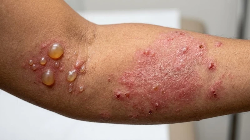 Viêm da dạng herpes gây mụn nước nhỏ và ngứa nhiều