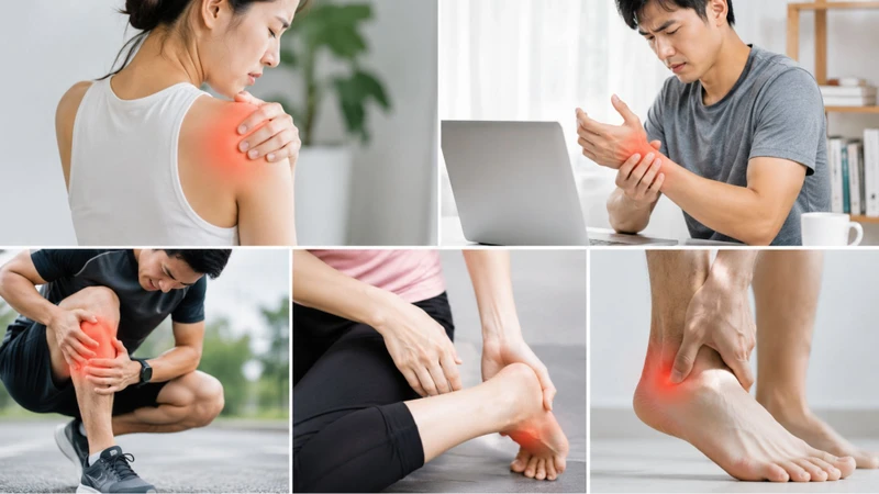 Viêm gân có thể xuất hiện ở nhiều vị trí như vai, cổ tay, đầu gối hoặc gót chân