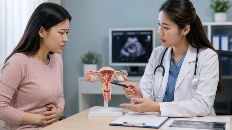 Chậm kinh kèm khí hư bất thường hoặc đau bụng cần khám phụ khoa sớm
