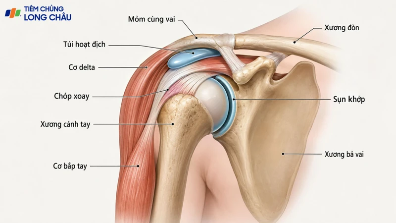 Xương bả vai nằm ở lưng trên, kết nối cánh tay với thân mình
