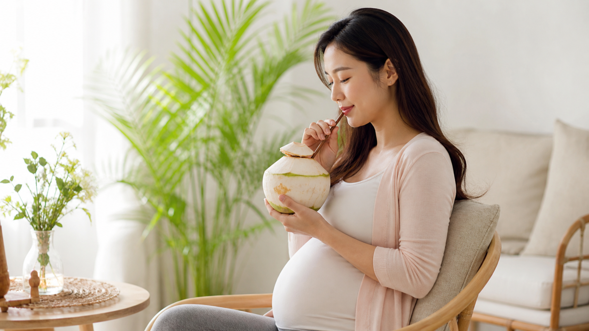 Thời điểm phù hợp giúp mẹ bầu sử dụng nước dừa an toàn hơn