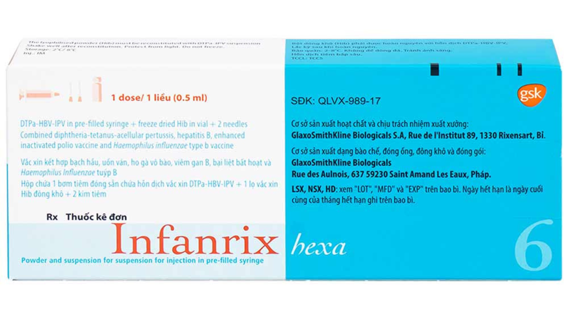 Vắc xin Infanrix Hexa giúp phòng ngừa 6 bệnh nguy hiểm